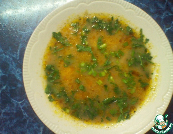 Рецепт: Сырный суп с гречкой и шампиньонами
