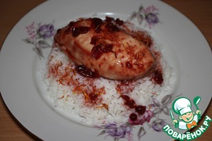 Рецепт Курица с рисом в клюквено-медовом соусе