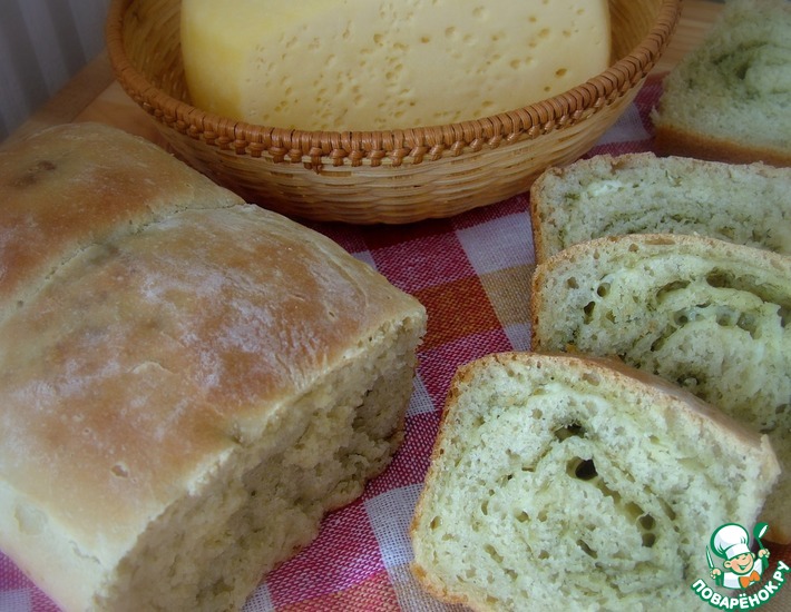 Рецепт: Пшеничный хлеб с сыром и укропом