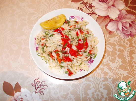 салат с рисом и перцами