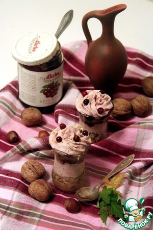Рецепт Каштаново-ореховый десерт с брусничным кремом