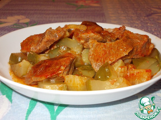 Говядина в соусе"а-ля рассольник"