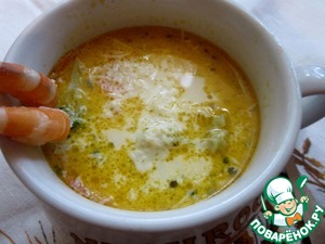 Рецепт Суп с креветками и брокколи