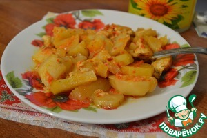 Рецепт Картошечка с куриным филе и аджикой