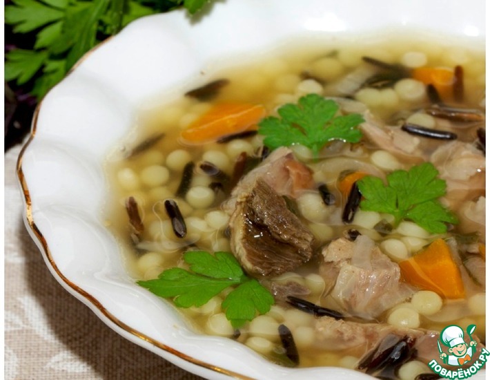 Рецепт: Густой суп из дикого риса