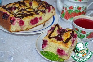 Рецепт Дрожжевой пирог с малиной "Без хлопот"