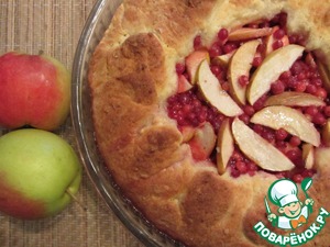 Рецепт Бруснично-яблочный пирог