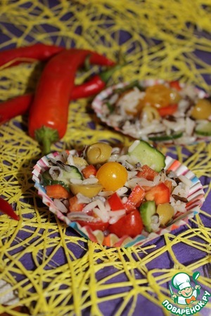 Рецепт Салат с диким рисом и оливками