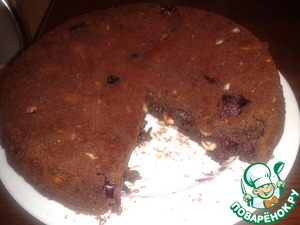 Рецепт Шоколадный пирог с вишнями и фундуком