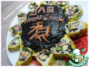 Рецепт Японская"Звезда" (ролловый торт и роллы в темпуре)
