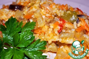Рецепт Баклажаны с овощами и рисом