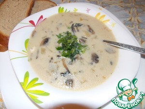 Рецепт Сырный суп с шампиньонами и рисом