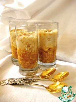 Рецепт Яблочно-коричный десерт с миндально-рисовым кремом