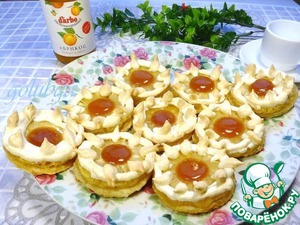 Рецепт Вкусное низкокалорийное пирожное с ананасом и конфитюром