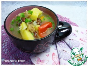 Рецепт Рисовый суп с маринованными грибами и красной фасолью