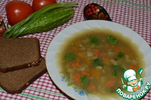 Рецепт Гороховый суп с чечевицей и копченой морковью