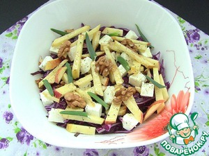 Рецепт Салат с краснокочанной капусты с орехами и яблоками