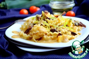 Рецепт Паста с грибами с чечевично-луковым соусом