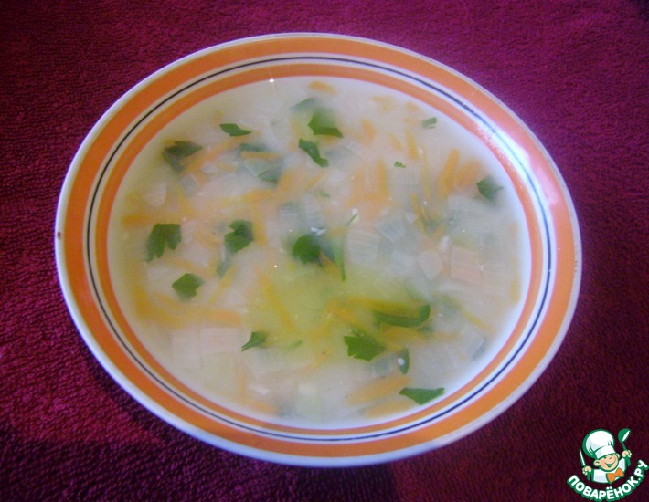 Рецепт: Пшенный суп с чесноком
