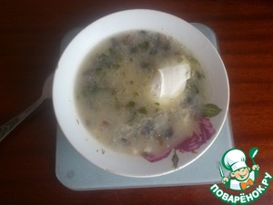 Рецепт Грибной суп с плавленным сыром