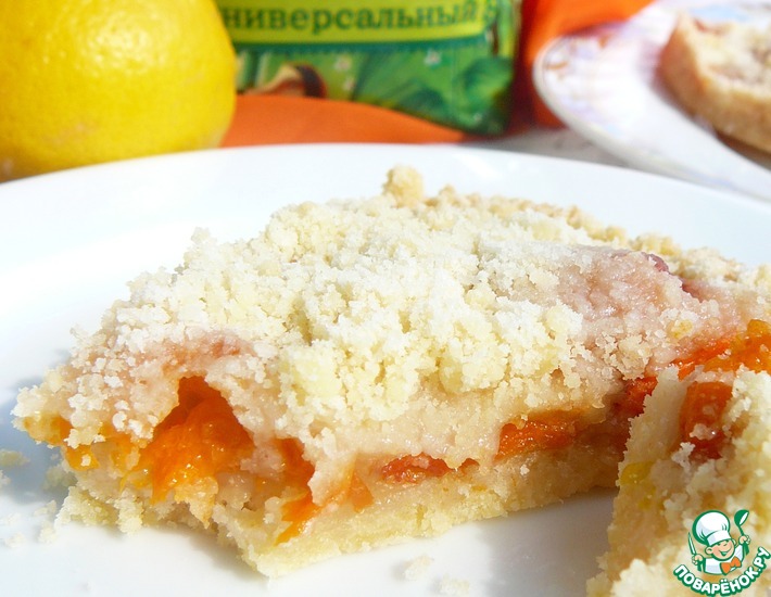 Рецепт: Пирог с абрикосами и цедрой лимона