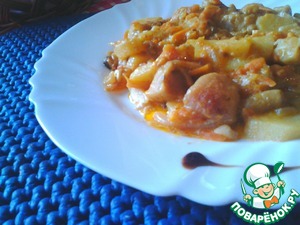 Рецепт Грибы с картошкой в сметано-томатном соусе
