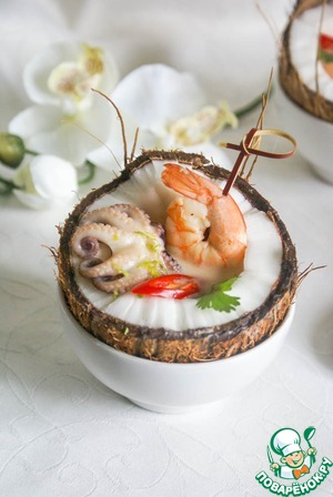 Рецепт Кокосовый суп с креветками по тайским мотивам