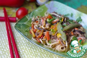 Рецепт Овощи с яичной лапшой