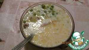 Рецепт Сырный суп с горошком