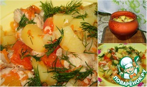 Рецепт Свинина, запечённая с овощами, в горшочках