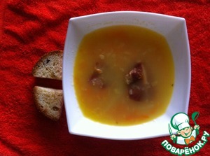 Рецепт Гороховый суп с копчеными ребрышками