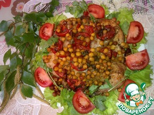 Рецепт Курица запеченная с нутом и помидорами