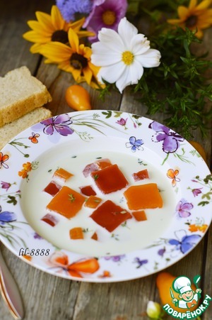 Рецепт Летний йогуртовый суп с овощным желе