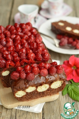 Рецепт Шоколадно-творожный пирог с малиной
