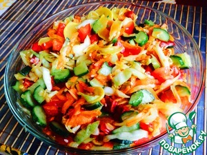 Рецепт Пикантный салат из свежих овощей "Летнее сокровище"
