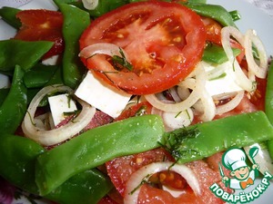 Рецепт Салат из стручковой фасоли, помидоров и сыра