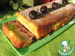 Рецепт Сочный фруктово-ягодный пирог в сметанной заливке