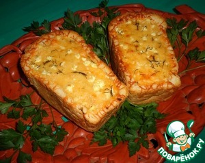 Рецепт Сырно-овощной жульен в белом хлебе