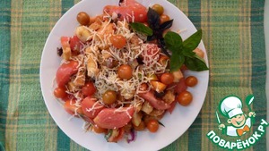 Рецепт Салат летний с домашними сухариками и помидорами