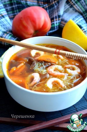 Рецепт Суп с креветками и овощами