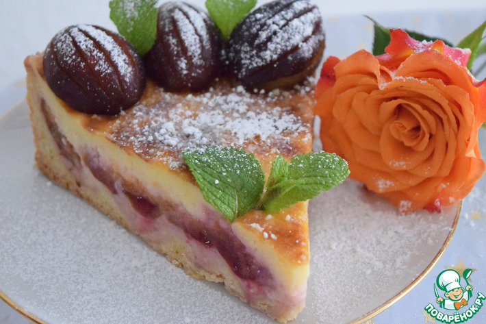 Сливовый пирог с ванильным кремом – кулинарный рецепт