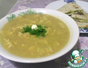 Рецепт Вегетарианский гороховый крем-суп со спаржей