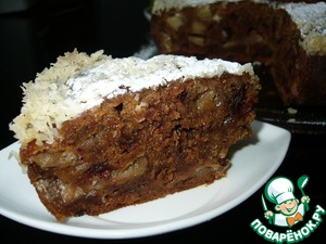 Рецепт Яблочный пирог с финиками под сливочно-кокосовой заливкой