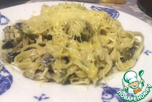 Рецепт Паста с грибами и зеленой фасолью