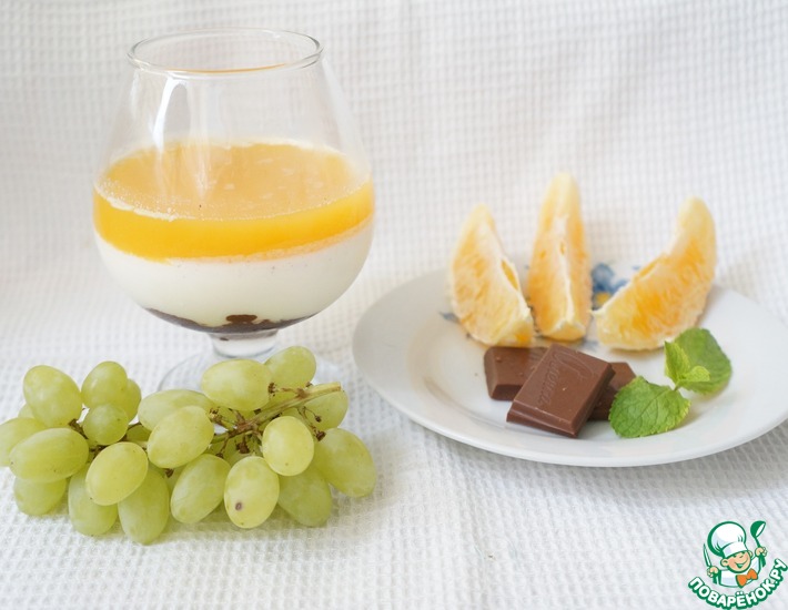 Рецепт: Панна котта с апельсиновым желе и шоколадом