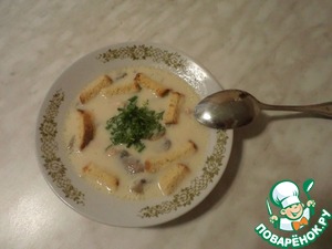Рецепт Сырно-сливочный суп с шампиньонами