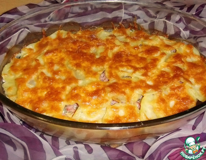 Рецепт: Картофельная лазанья с ветчиной