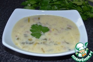 Рецепт Сырный суп с пореем