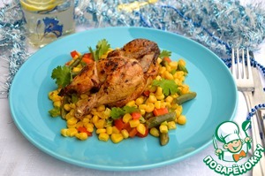 Рецепт Цыплята с пряным кукурузным салатом