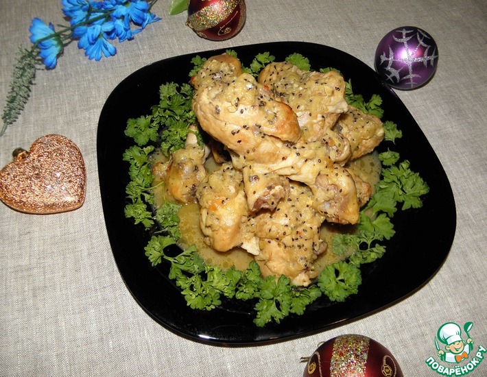Рецепт: Куриные голени в маринаде из киви